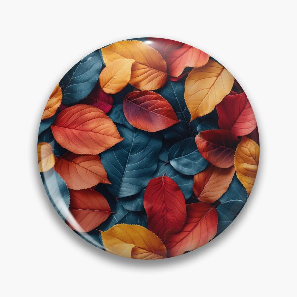 Item preview, Vibrant Autumn and Teal Blue Leaves Pattern designed and sold by NTGUILTY.