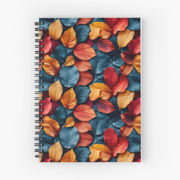 Item preview, Vibrant Autumn and Teal Blue Leaves Pattern designed and sold by NTGUILTY.