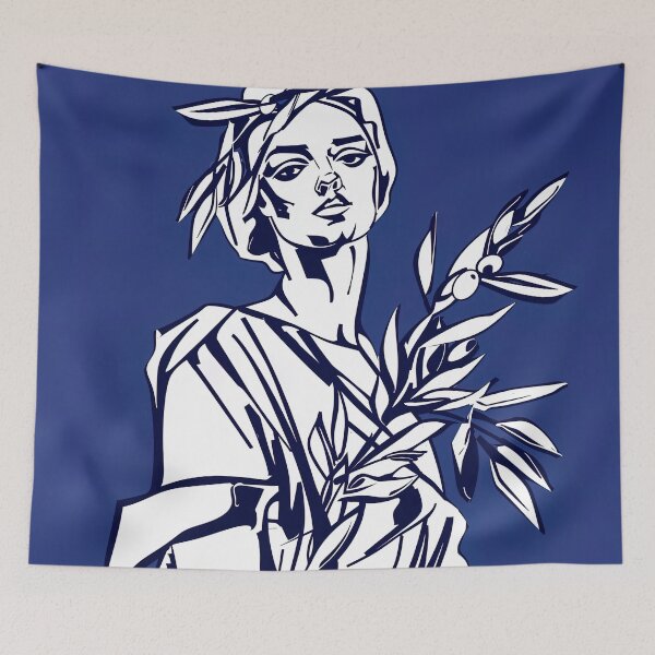 Item preview, Demeter, Greek deity - Blue Abstract Art designed and sold by shadow-bloom.