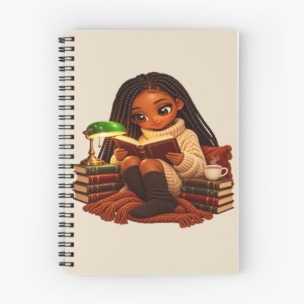 Item preview, Black Woman Reading Cozy Book Lover Illustration designed and sold by POD DYNASTY | Original Print On Demand T-Shirt Graphics.