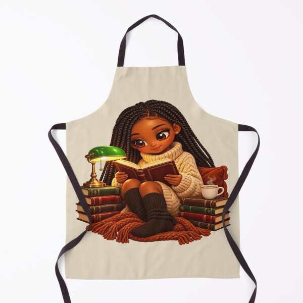 Item preview, Black Woman Reading Cozy Book Lover Illustration designed and sold by POD DYNASTY | Original Print On Demand T-Shirt Graphics.