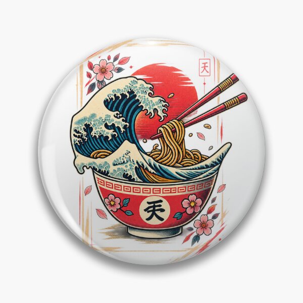 Item preview, Japanese Great Wave Ramen Bowl Art designed and sold by UnofficiallyDropped.