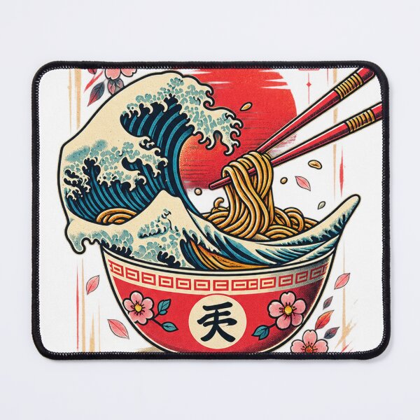 Item preview, Japanese Great Wave Ramen Bowl Art designed and sold by UnofficiallyDropped.