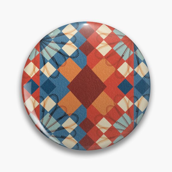 Item preview, Quilt Star Kaleidoscope Red and Blue Folk Art designed and sold by AKateWillett.