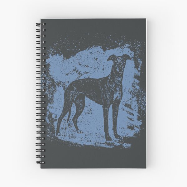 Item preview, Greyhound Dog Art – Black Silhouette on Blue Background designed and sold by PhokaPhokich.