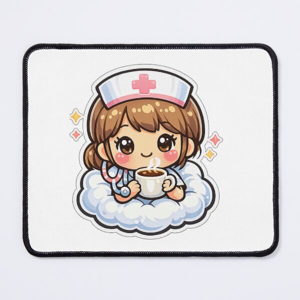 Item preview, Kawaii chibi nurse with coffee – Adorable pastel design for coffee and health lovers designed and sold by Ars Viva.