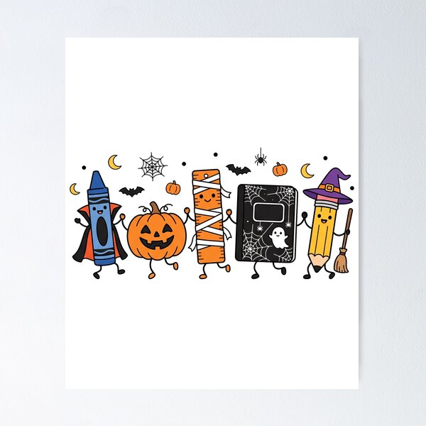 Item preview, Cute Spooky School Supplies Halloween designed and sold by MizoX7.