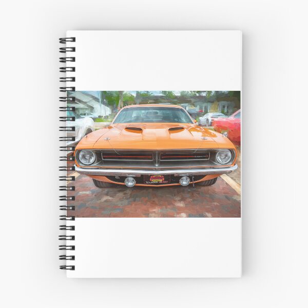 Item preview, 1970 Vitamin C Orange Plymouth Hemi Cuda Classic Mopar Muscle Car Art designed and sold by RichFrancoCars.