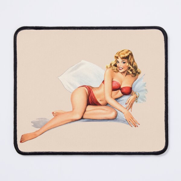 Item preview, Vintage Pin-up Latin Girl Maria in a cherry-colour bikini designed and sold by Cocoshuka Studio.