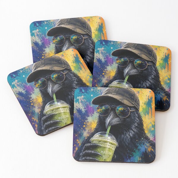 Item preview, Cool Crow Drinking Matcha – Colorful Urban Street Art designed and sold by EwelinaBa.