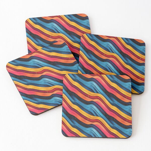 Item preview, Vibrant 3D Wavy Diagonal Stripes Pattern designed and sold by NTGUILTY.