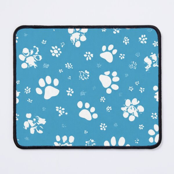 Item preview, Blue Paw Print Pattern- Cute White Animal Paws on Teal background Seamless designed and sold by LC&LCPlatform.