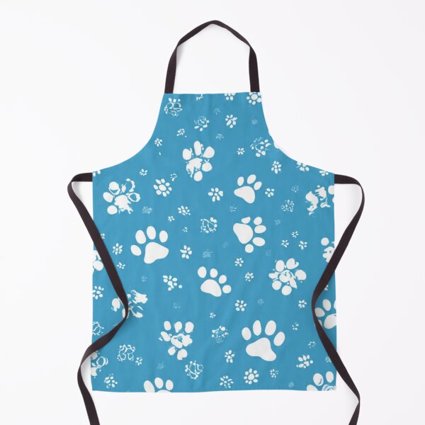 Item preview, Blue Paw Print Pattern- Cute White Animal Paws on Teal background Seamless designed and sold by LC&LCPlatform.
