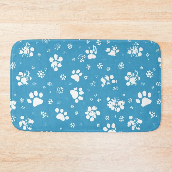 Item preview, Blue Paw Print Pattern- Cute White Animal Paws on Teal background Seamless  designed and sold by LC&LCPlatform.