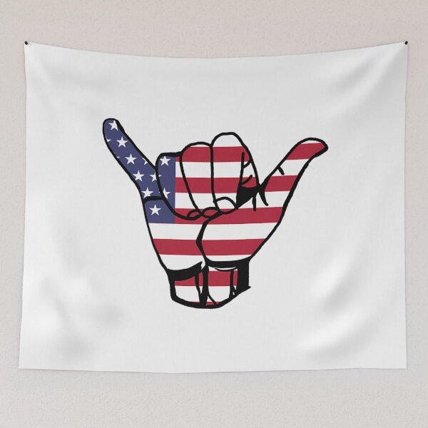 Item preview, Bruh Shaka Hand Good Vibes - American Flag designed and sold by shopbatknitcra.