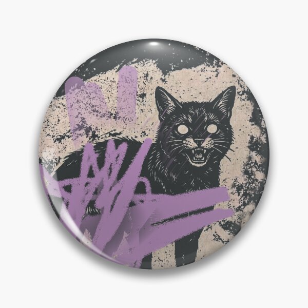 Item preview, Grinning Cat – Strange Black and White Linocut Style Illustration designed and sold by PhokaPhokich.