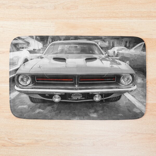 Item preview, 1970 Vitamin C Orange Plymouth Hemi Cuda Classic Mopar Muscle Car Art designed and sold by RichFrancoCars.
