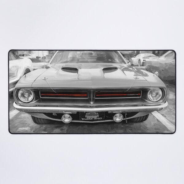 Item preview, 1970 Vitamin C Orange Plymouth Hemi Cuda Classic Mopar Muscle Car Art designed and sold by RichFrancoCars.