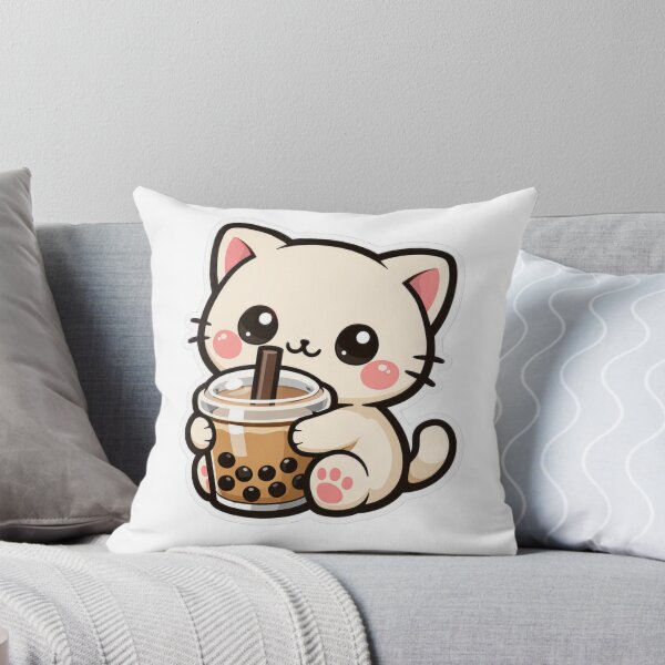 Item preview, Kawaii Bubble Tea Kitten – Adorable Minimalist Design designed and sold by Ars Viva.