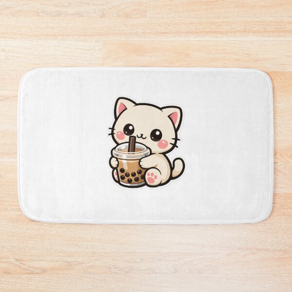 Item preview, Kawaii Bubble Tea Kitten – Adorable Minimalist Design designed and sold by Ars Viva.