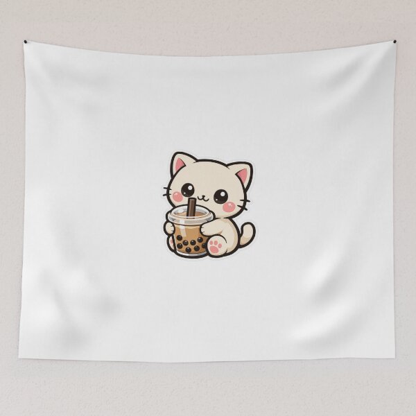 Item preview, Gatito Bubble Tea Kawaii – Diseño adorable minimalista designed and sold by Ars Viva.