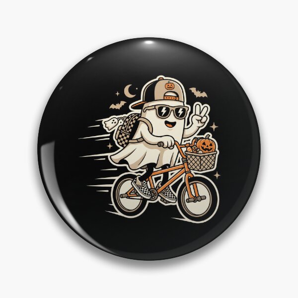 Item preview, Cool Retro Ghost Riding Bike Halloween designed and sold by MizoX7.
