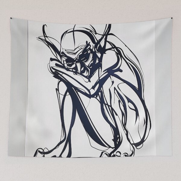 Item preview, Demon - Blue Abstract Art T-Shirt designed and sold by shadow-bloom.
