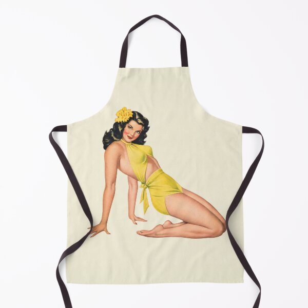 Item preview, Vintage Pin-up Latin Girl Luna in a yellow bikini designed and sold by Cocoshuka Studio.