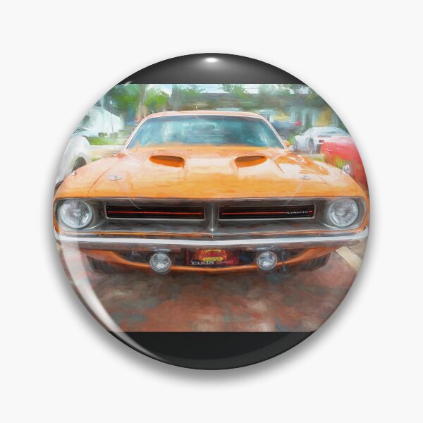 Item preview, 1970 Vitamin C Orange Plymouth Hemi Cuda Classic Mopar Muscle Car Art designed and sold by RichFrancoCars.