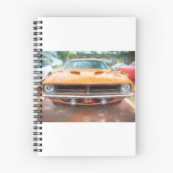 Item preview, 1970 Vitamin C Orange Plymouth Hemi Cuda Classic Mopar Muscle Car Art designed and sold by RichFrancoCars.