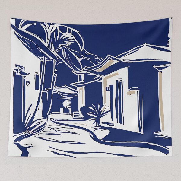 Item preview, Denpasar, city - Blue Abstract Art designed and sold by shadow-bloom.