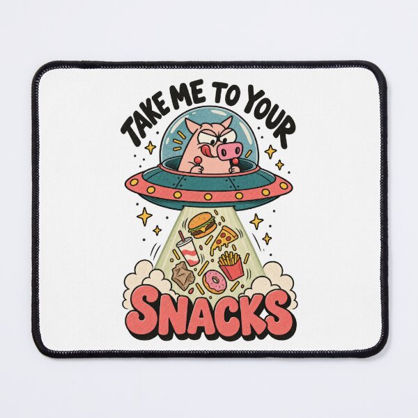 Item preview, Take Me to Your Snacks – Funny Alien Pig UFO designed and sold by H-Tsvetkova.