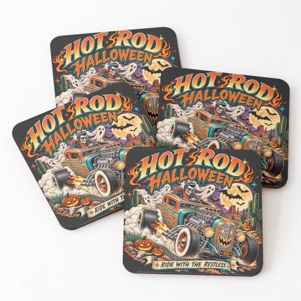 Item preview, Vintage Hot Rod Halloween – Skeleton Rat Rod designed and sold by Normandy Road Heritage™ - Vintage Garage Art.
