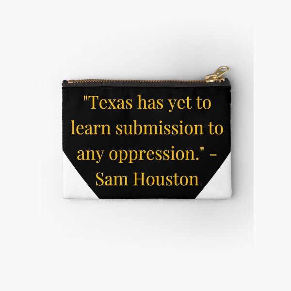 Item preview, Sam Houston Quote – Gold Text Black Heart designed and sold by TheIconSmith.