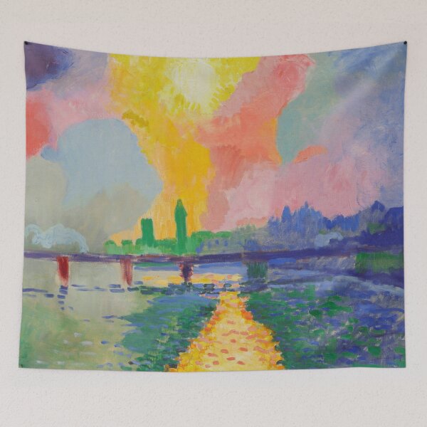 Item preview, Charing cross, Thames River London skyline after the storm landscape painting print by Andre Derain designed and sold by Jéanpaul Ferro.