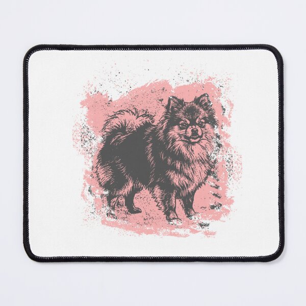 Item preview, Fierce Pomeranian – Angry Dog Linocut Style on Pink designed and sold by PhokaPhokich.