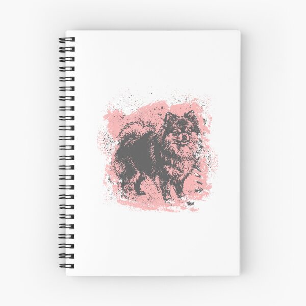 Item preview, Fierce Pomeranian – Angry Dog Linocut Style on Pink designed and sold by PhokaPhokich.