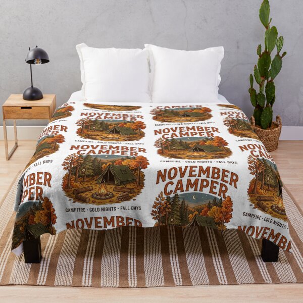 Item preview, November Camper Campfire Cold Nights Fall Days Camping Tent Autumn Outdoor Design designed and sold by 519xdesign.