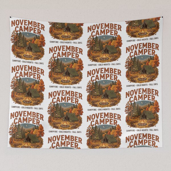 Item preview, November Camper Campfire Cold Nights Fall Days Camping Tent Autumn Outdoor Design designed and sold by 519xdesign.
