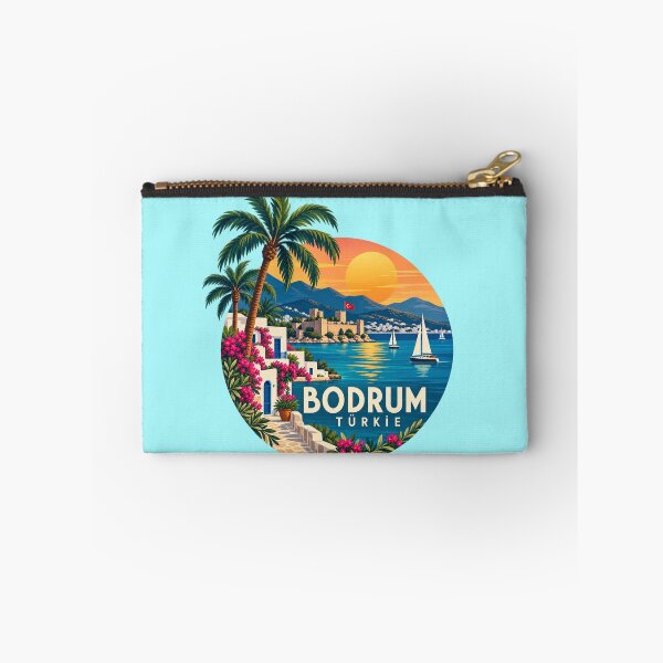 Item preview, Bodrum Türkiye Retro Travel Sticker Sunset Coastal Badge designed and sold by GusiaTreasures.