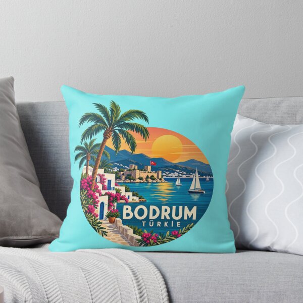 Item preview, Bodrum Türkiye Retro Travel Sticker Sunset Coastal Badge designed and sold by GusiaTreasures.