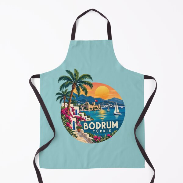 Item preview, Bodrum Türkiye Retro Travel Sticker Sunset Coastal Badge designed and sold by GusiaTreasures.