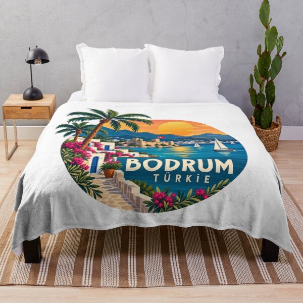 Item preview, Bodrum Türkiye Retro Travel Sticker Sunset Coastal Badge designed and sold by GusiaTreasures.