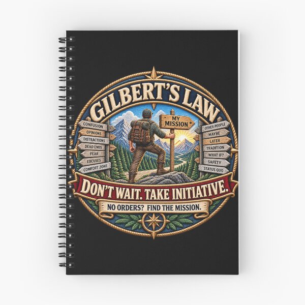 Item preview, Gilbert’s Law Take Initiative Motivational Mountain Adventure Design designed and sold by Emoji Emblems.