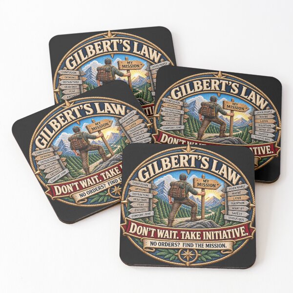 Item preview, Gilbert’s Law Take Initiative Motivational Mountain Adventure Design designed and sold by Emoji Emblems.