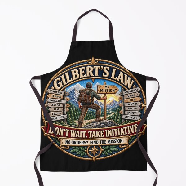 Item preview, Gilbert’s Law Take Initiative Motivational Mountain Adventure Design designed and sold by Emoji Emblems.