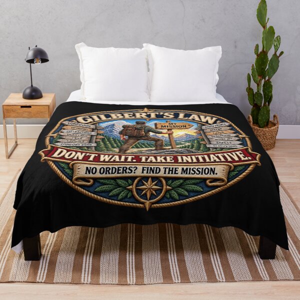 Item preview, Gilbert’s Law Take Initiative Motivational Mountain Adventure Design designed and sold by Emoji Emblems.