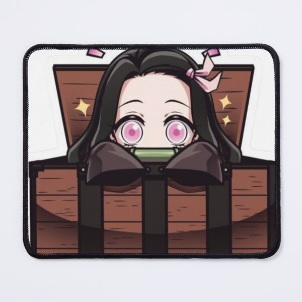 Item preview, Cute Chibi Nezuko Peeking Out Of Wooden Box designed and sold by SelosoPaheng.