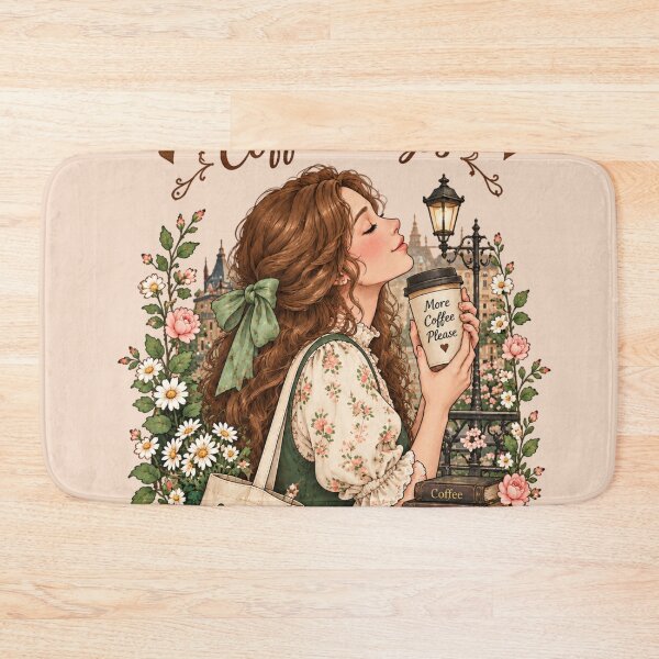 Item preview, Life Happens Coffee Helps Vintage Cottagecore Book Lover Art designed and sold by MAGICKEY2024.