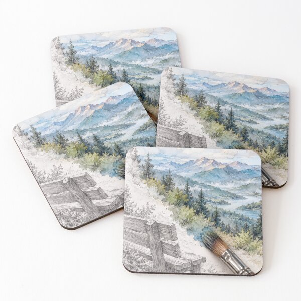 Item preview, Banco de montaña en boceto y pintura a la acuarela. designed and sold by Maria Dryfhout.